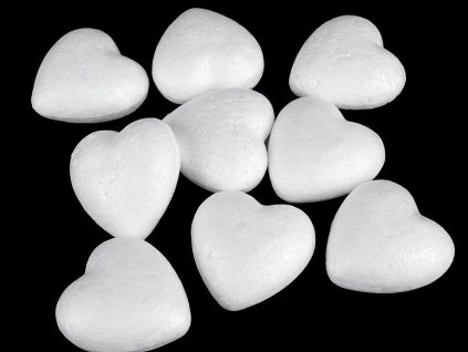 Srdce 4,4x4,7 cm polystyren (Varianta White, Balení 20 ks)