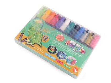 Kreativní akrylový fix / popisovač sada 12 ks, 4 mm (Varianta mix, Balení 1 sada)