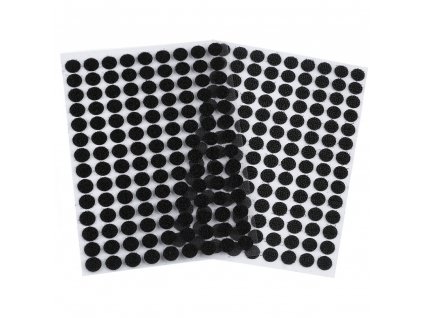Suchý zip samolepicí kolečka Ø10 mm, 63 párů - černý