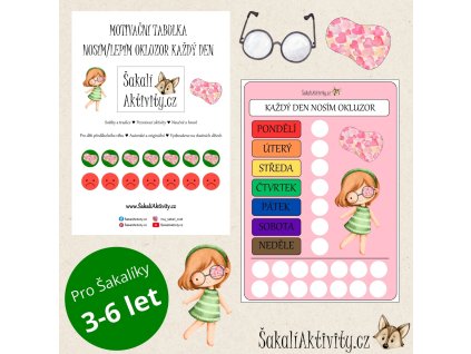 Motivační tabulka - OKLUZOR - 1x denně, dívka