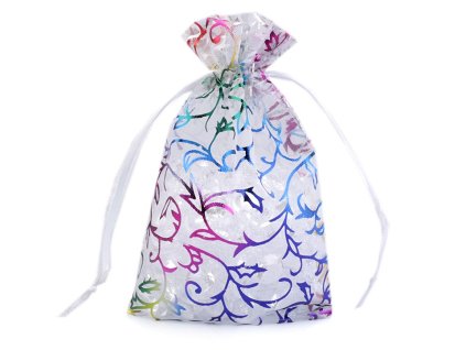Dárkový pytlík 8,5x12,5 cm organza barevný lurex (Varianta viz foto, Balení 10 ks)