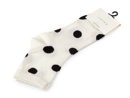 Dámské / dívčí bavlněné ponožky (Varianta 1 krémová světlá puntíky, Balení 1 pár)