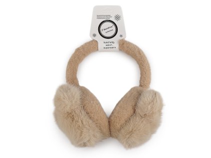 Kožešinové klapky na uši (Varianta 1 krémová nejsvět., Balení 1 ks)