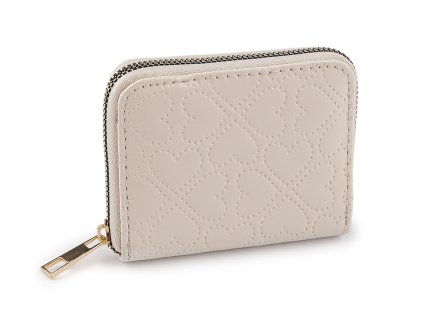 Dámská / dívčí peněženka srdce 9x11 cm (Varianta 1 krémová nejsvět., Balení 1 ks)