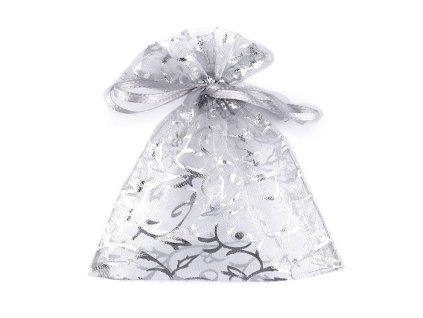 Dárkový pytlík 7x10 cm organza s lurexem (Varianta 2 zlatá sv., Balení 5 ks)