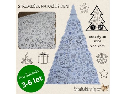 Velký omalovánkový adventní kalendář - vánoční strom