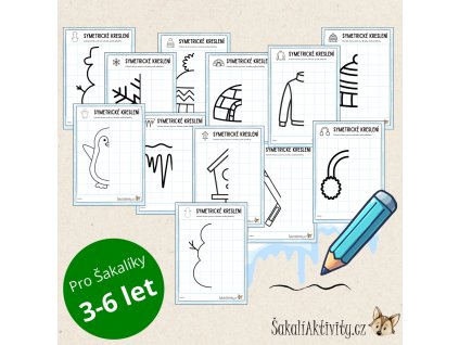 Symetrické obrázky/kreslení - ZIMA