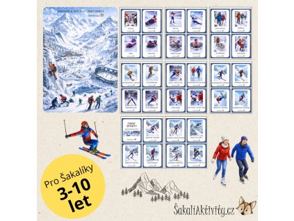Zimní sporty - realistické - demonstrační karty