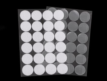 Suchý zip samolepicí kolečka Ø25 mm (Varianta 1 bílá, Balení 1 karta)