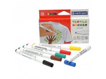 Výprodej - CENTROPEN 2739 popisovač na textil - sada 6 ks