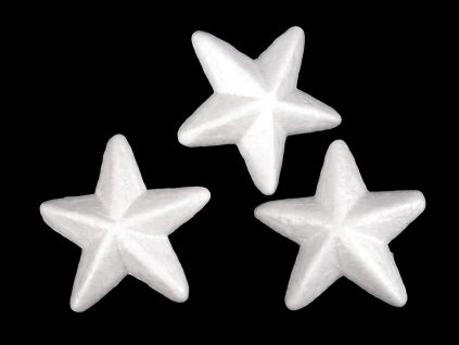 Hvězda 3D Ø8,5 cm polystyren (Varianta bílá, Balení 3 ks)