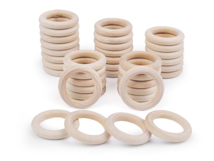 Dřevěný kroužek vnější Ø40 mm (Varianta přírodní sv., Balení 10 ks)