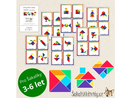 TANAGRAM PUZZLE - barevné předlohy