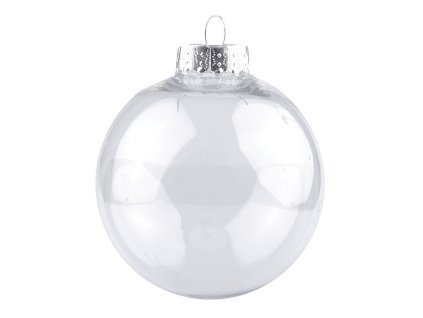 Baňka k dozdobení Ø8 cm (Varianta 1 transparent stříbrná, Balení 6 ks)