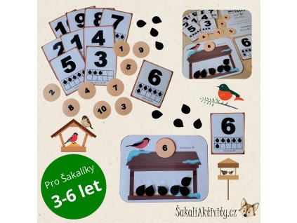 PTÁCI NA KRMÍTKU - počítání semínek