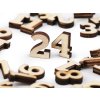 Dřevěná čísla na adventní kalendář / hodiny, číslice 1-24
