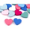 Dřevěné korálky srdce 20x23 mm (Varianta mix, Balení 100 ks)