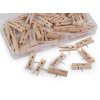 Dřevěné kolíčky s hřebíčkem 7x35 mm v boxu (Varianta přírodní sv., Balení 1 krab.)