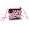 Dívčí kabelka / pouzdro na krk s flitry 11x10 cm (Varianta 1 růžová nejsv. bílá, Balení 1 ks)