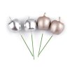 Umělá jablíčka na drátku metalická (Varianta 1 stříbrná, Balení 2 ks)