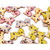 Výprodej - Dřevěný dekorační knoflík kočka - mix, 50ks