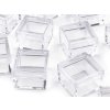 Plastová dóza mini 2,5x2,5x1,5 cm čtverec (Varianta transparent, Balení 12 ks)
