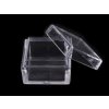 Plastová dóza mini 2,5x2,5x1,5 cm čtverec (Varianta transparent, Balení 12 ks)