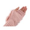 Dámské / dívčí pletené rukavice bezprsté s kožešinou (Varianta 1 krémová světlá, Balení 1 pár)