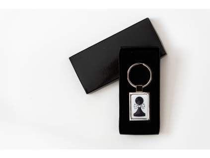 Gyalog sakk fém kulcstartó