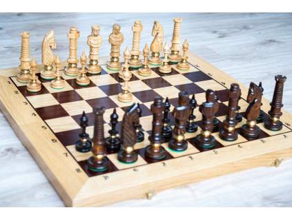 Royal Lux fa sakk-készlet (nagy méretű)  + Ingyenes szállítás