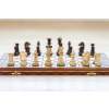 Díszes fa sakk-készlet