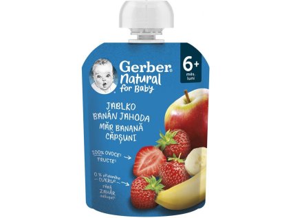 Gerber Natural Kapsička Jablko banán a jahoda ovocná 90 g