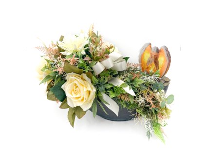 Aranžmá - žluté s andělem