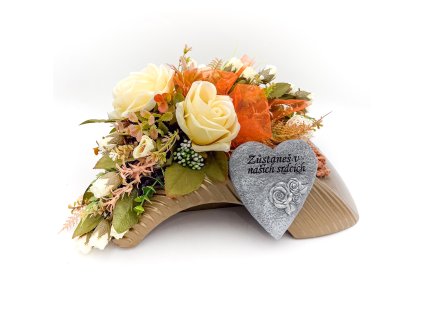 Aranžmá se srdcem - zlaté