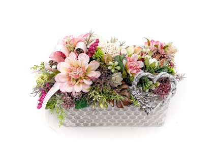 Aranžmá světle růžové se srdcem