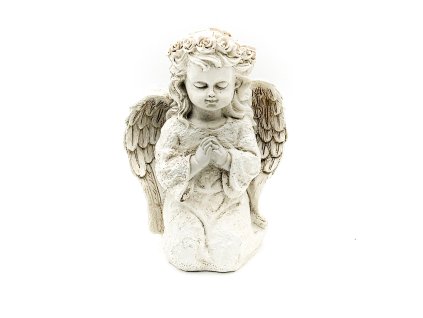 Klečící anděl s křídly