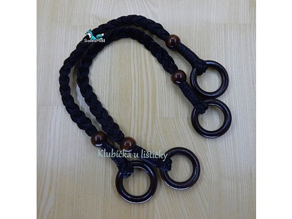 Ucha proplétaná černá s kroužky 45-48cm