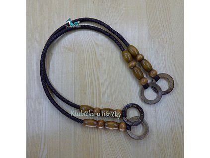 Ucha splétaná hnědá 70-78cm