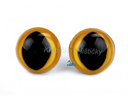 Bezpečnostní oči kočičí 14mm světlý jantar