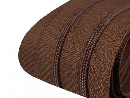 Zip spirálový 3mm hnědý -1m