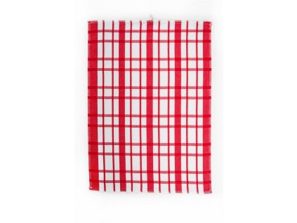 Kuchyňská utěrka 50x70cm U03 červené káro 1ks