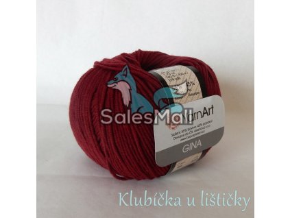 YarnArt Příze Gina / Jeans 66 -bordó
