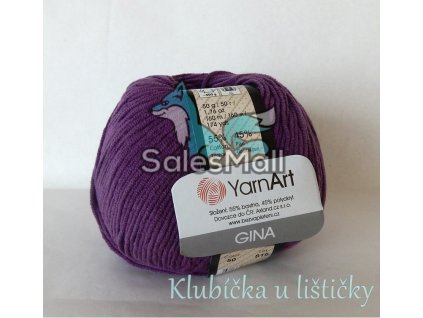 YarnArt Příze Gina / Jeans 50 - tmavě fialová