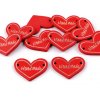 120630 Dřevěná cedulka ozdoba srdce Handmade 23x30 mm červeny