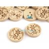 Knoflík dřevěný květ 20mm