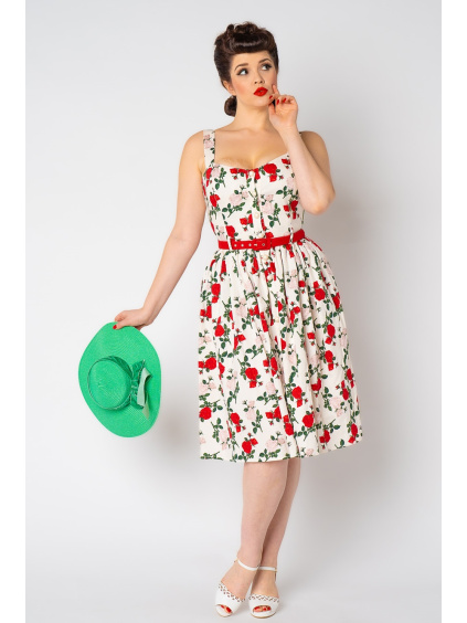 Romantické retro šaty Jemima – růže XS, L, XL