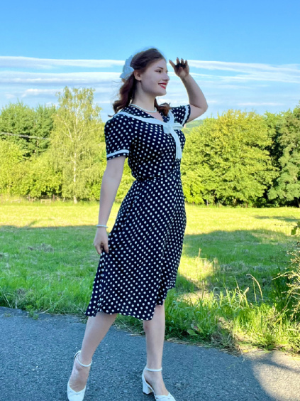 Retro námořnické šaty Patti - puntíky