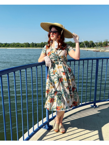 Retro sukienka Brigitte w stylu lat 50. – Tiki palm