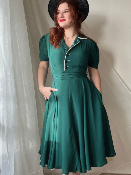 Retro šaty Mae - zelená