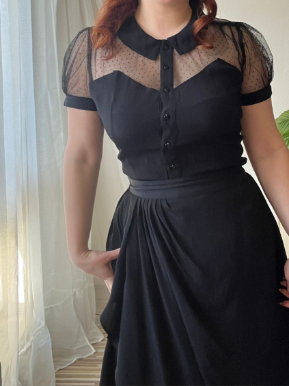 Halenka s límečkem - Florance černá